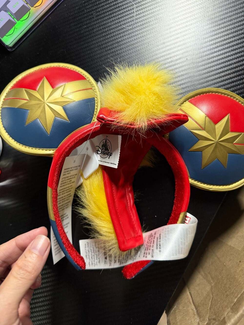 Disney Parks Marvel Captain Marvel Higher Further Faster Mohawk Ear Headband